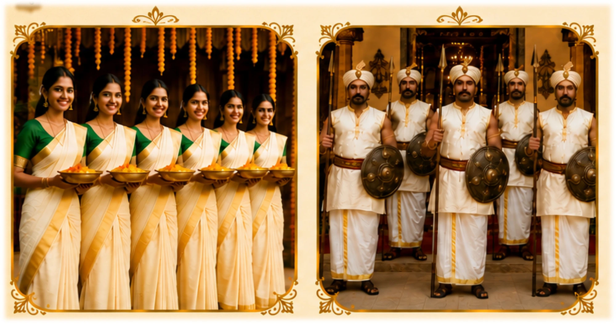 Thalapolli girls and royal guards welcoming guests